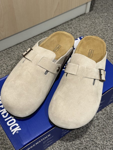 Birkenstock Men’s Clogs - Size EU 38 Grey Suede Carousel 1