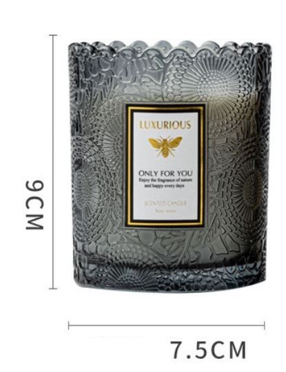 Embossed Glass Candle Jar – 300mL Carousel 2