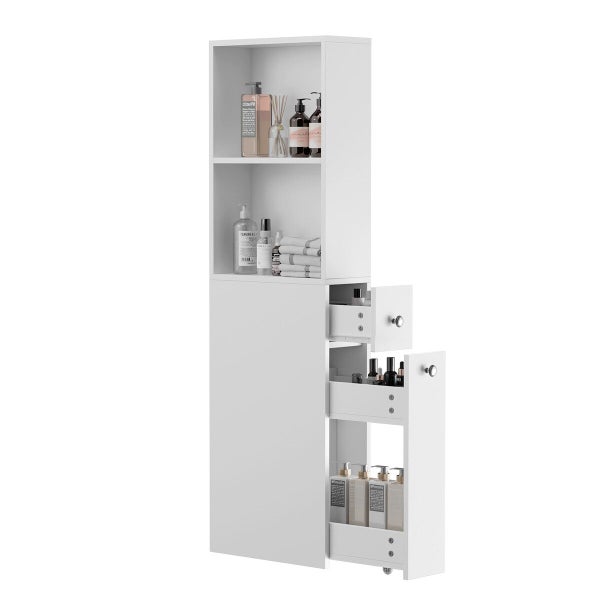 Bathroom Cabinet Shelf Narrow Laundry Storage Unit Carousel 9