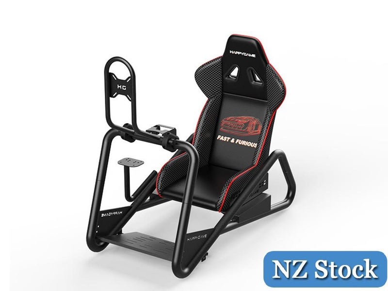 Racing Simulator Cockpit with Seat and Monitor Stand Carousel 1