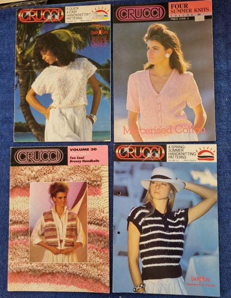 RETRO CRUCCI HAND KNITTING PATTERN BOOKS - 21 SUMMER WEIGHT PATTERNS Carousel 1