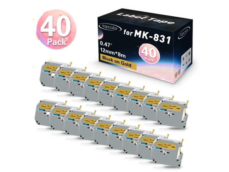40PK M-K231 12mm Tape For Brother PT70 PT80 PT90 PT65 Label Makers Carousel 1