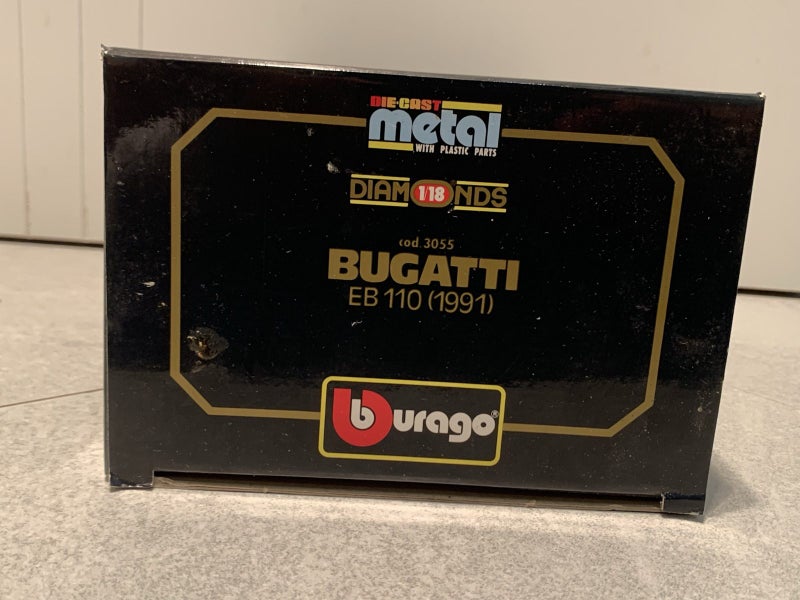 BURAGO 1/18 Bugatti EB110 1991 Diecast Black Carousel 5