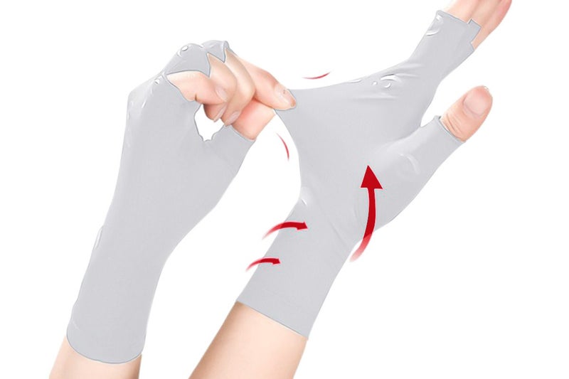 Half Finger Compression Gloves Carpal Tunnel Relief Joint Support for Typing-WHI Carousel 4