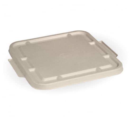 BioPak 3 Compartment Large Natural PFTakeaway Lid 500/600ml 150 (Pack) Carousel 1