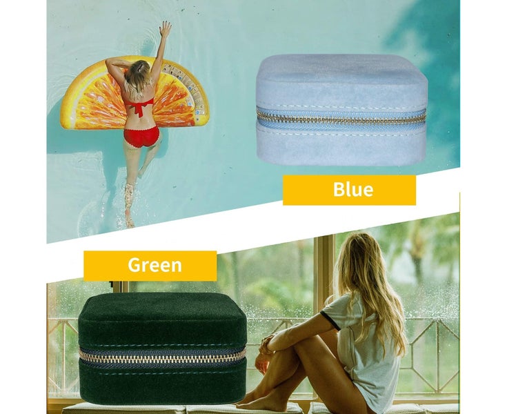 Travel Velvet Jewelry Box with Mirror, Mini Gifts Case for Women Girls, Small Carousel 6