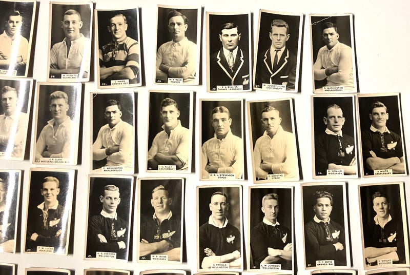 NZ footballers (All Blacks) wills series Cigarette Cards. Carousel 2