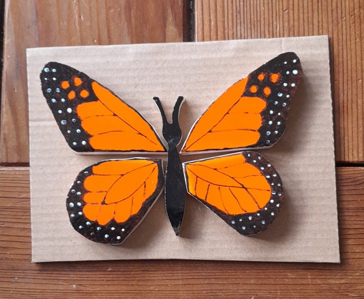 Monarch butterfly tile inlay for mosaics Carousel 1
