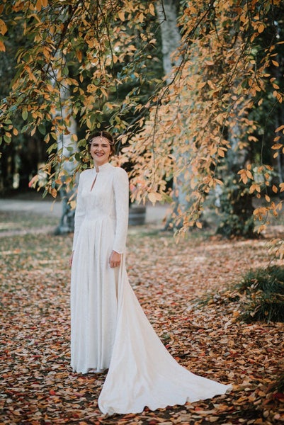 1940s original vintage A-Line wedding dress63616832719363114