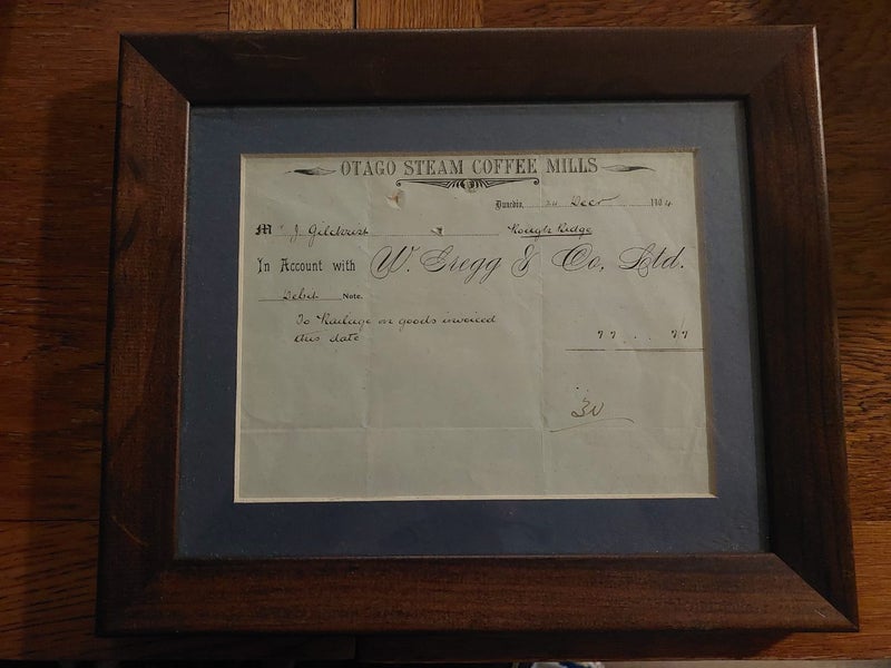 FRAMED GREGG AND CO LTD DUNEDIN INVOICE Carousel 1