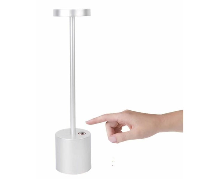 Cordless LED USB Rechargeable Table Lamp (Silver) Carousel 1