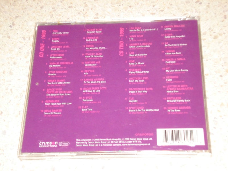 THE POP YEARS: 1998/1999 : 40 CLASSIC HITS FROM THE 90S *2 CD SET* Carousel 2