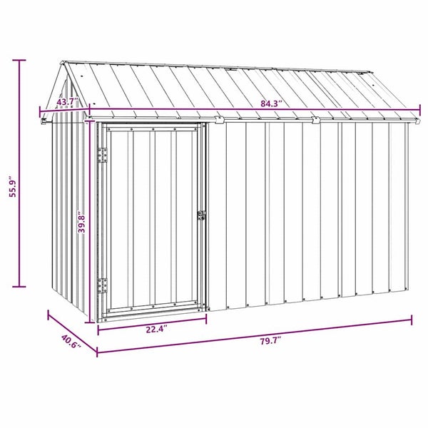 Bird Aviary Anthracite 112X215X141 Cm Steel Aobbkxt Carousel 2