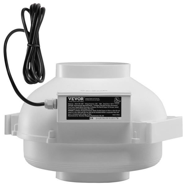 4" To 4.5" Radon Mitigation Fan System Quiet 380Cfm Inline Duct Waterproof Carousel 1