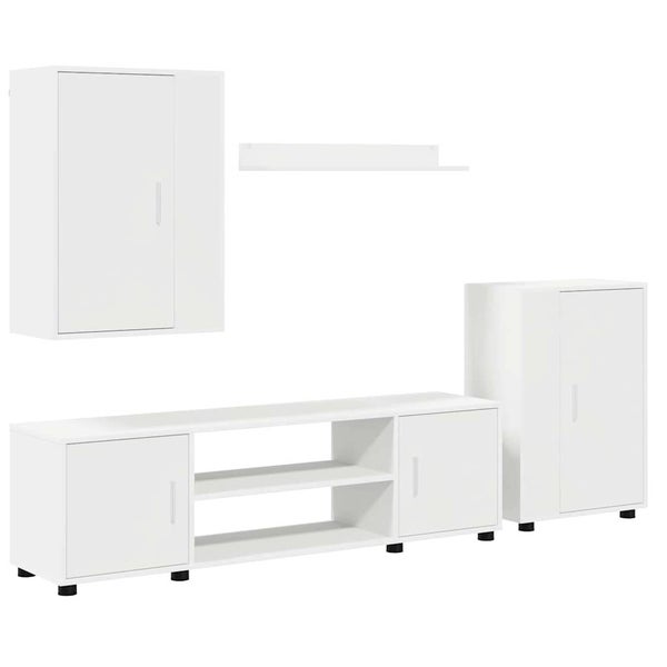 4 Piece Tv Cabinet Set With Shelf Wall-Mounted With Storage With Door Manual ... Carousel 2