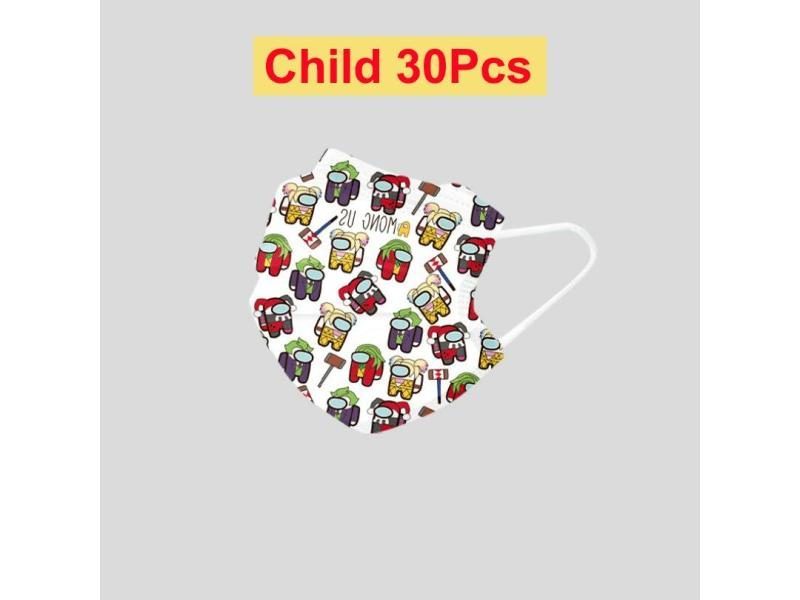 30/50/60pcs Kids Mouth Mask Adult Disposable Face Mask Children's 3-layer Dust Carousel 1