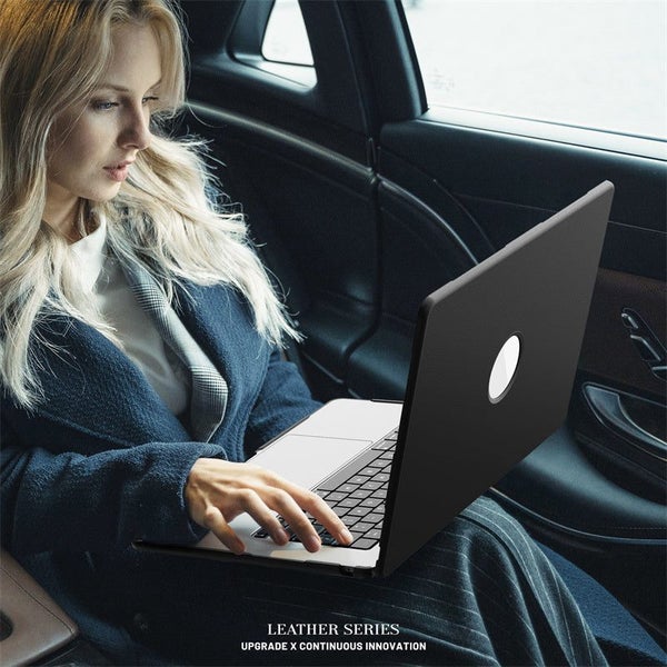 MacBook Air 15 inch 2023/2024/2025 PU Leather Folding Stand Laptop Case-Black Carousel 9