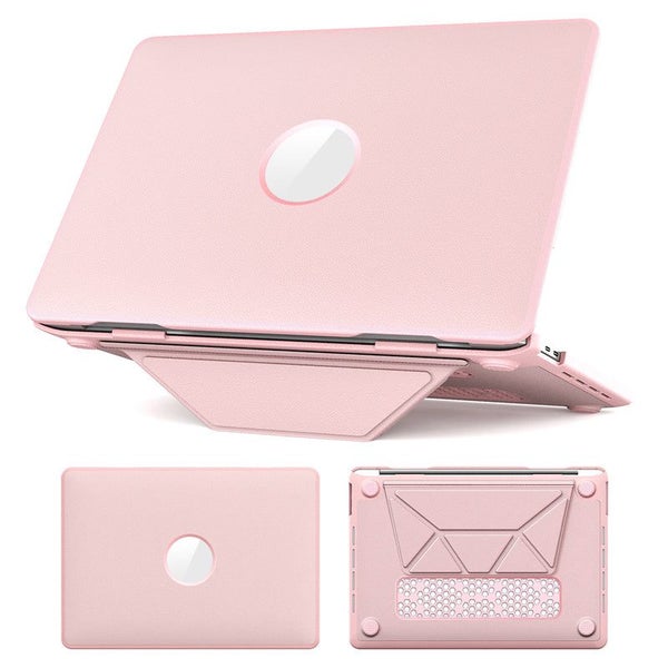 MacBook Pro 13 inch 2018-2022 PU Leather Folding Stand Laptop Case-Pink Carousel 1