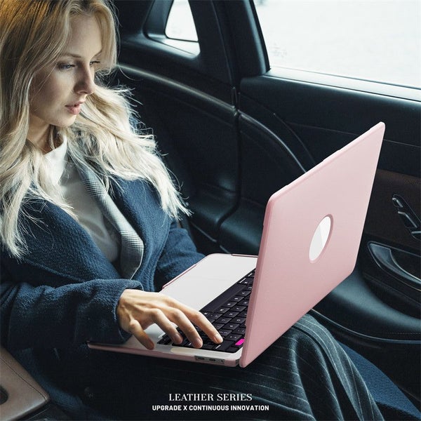 MacBook Pro 13 inch 2018-2022 PU Leather Folding Stand Laptop Case-Pink Carousel 9