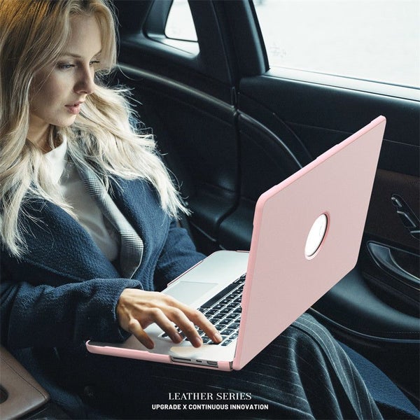 MacBook Pro 14 inch 2021-2024 PU Leather Folding Stand Laptop Case-Pink Carousel 9