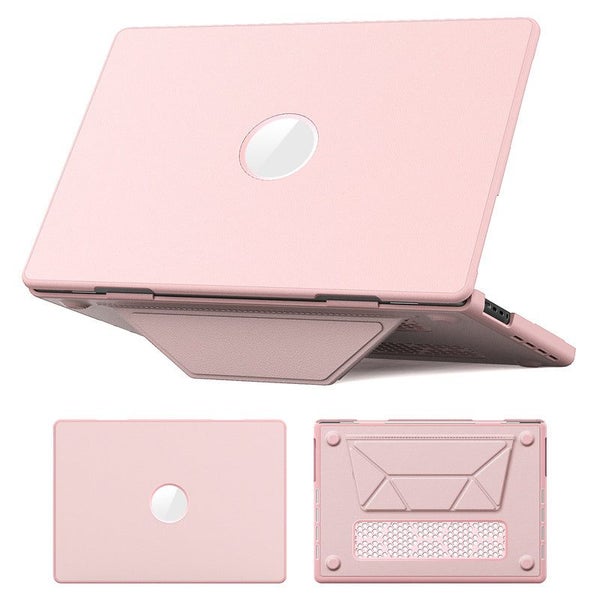 MacBook Pro 16 inch 2021-2024 PU Leather Folding Stand Laptop Case-Pink Carousel 1