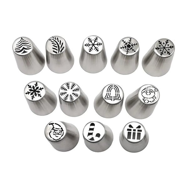 12 Pcs Set Flower Icing Piping Nozzles Tips Pastry Cake Decor Tips DIY Baking Carousel 1