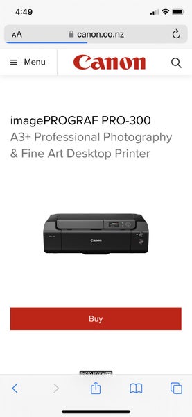 ImagPROGRAF PRO-300 A3+ Professional Photography & Fine Art Desktop Printer Carousel 2