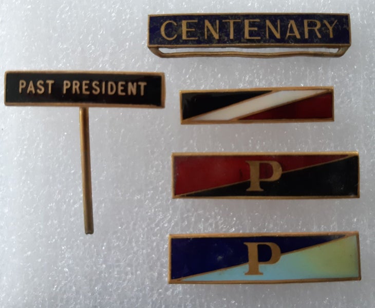 5 mystery badges: Past President, Centenary etc. Carousel 1