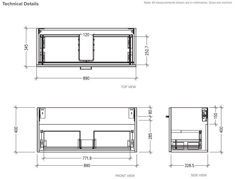 900 HARROW SLIM WALL HUNG VANITY IN MATTE BLACK - NO HANDLES Carousel 5