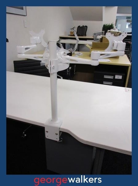 AB008 - White Dual Monitor Arm Carousel 1