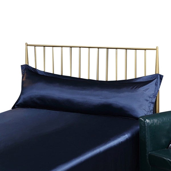 FancyGrab Envelope Pillow Cover Silky Satin Pillow Case Long Pillowcase Navy Carousel 1