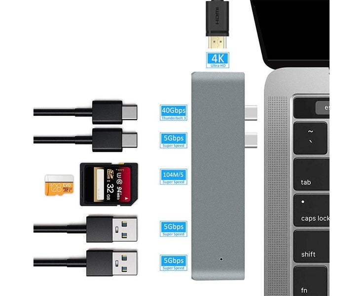 Multi-functional Dual-Head Type Hub Docking Station - Grey Carousel 9