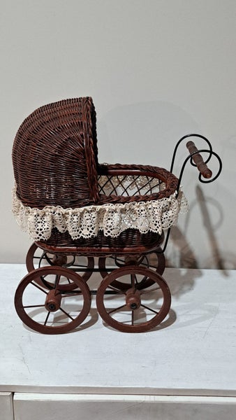* Cane Wrought Iron Vintage Dolls Pram. Carousel 2