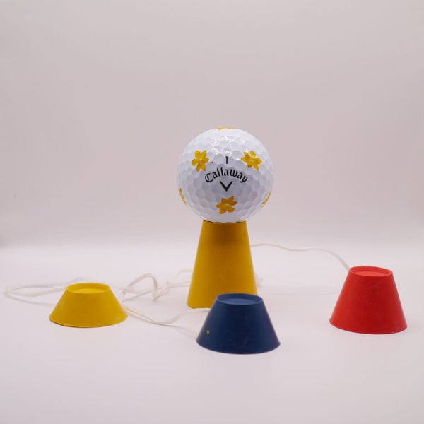 Solid Rubber Tees - Various Heights - Strung together / Golf Tees / Simulator Carousel 1