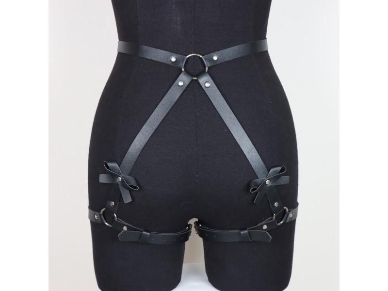 Women PU Leather Harness Sexy Lingerie Bdsm Bandage Leg Garter Belts Goth Carousel 1