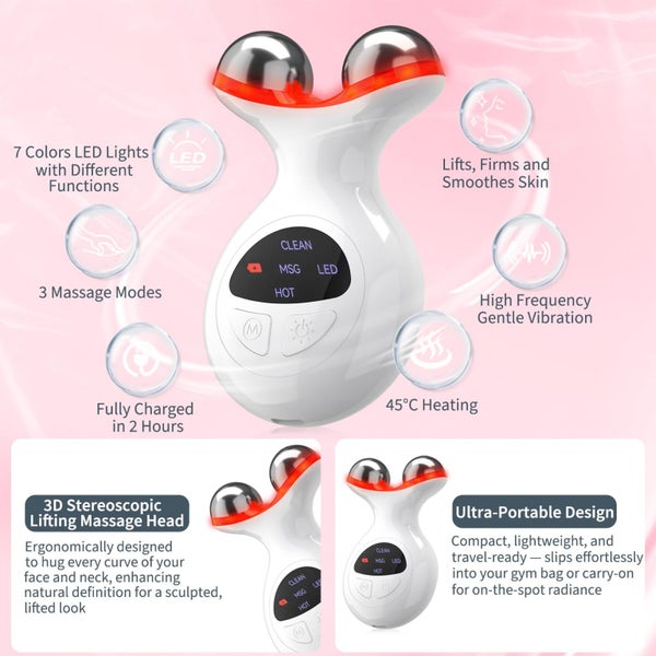 Red Light Therapy Devices for Face and Neck, 7 Colors Portable LED Face Massager Carousel 2