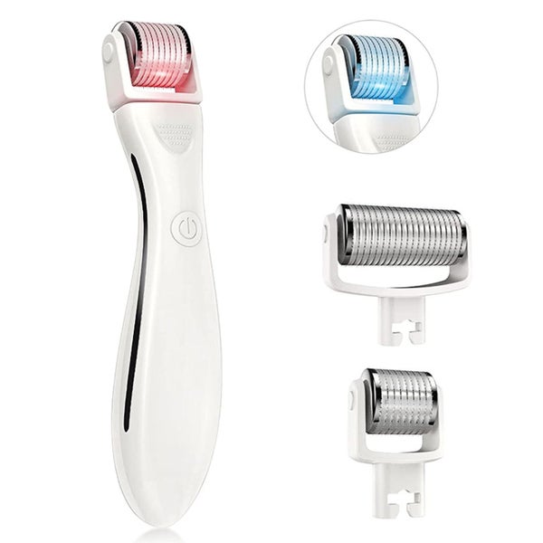2 in 1 LED Derma Roller with 3 in 1 Titanium Needles Roller Heads For Skin Carousel 1