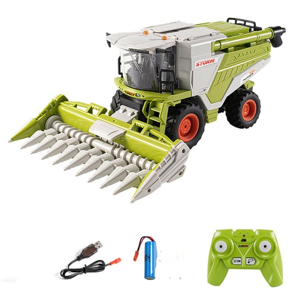 Remote Control Harvester Tractor Toy for Kids 1:24 Scale RC Harvester with Spray Carousel 1