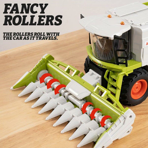Remote Control Harvester Tractor Toy for Kids 1:24 Scale RC Harvester with Spray Carousel 2