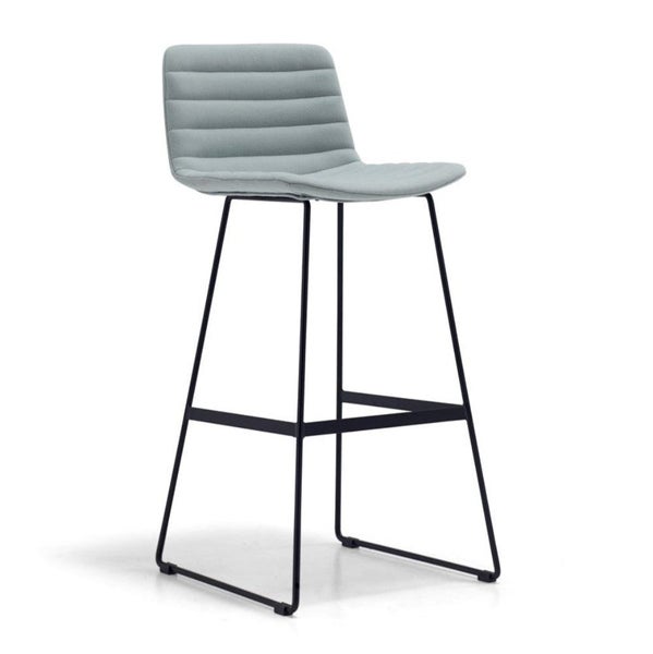 Maven Upholstered High Back Bar Stool in Pale Blue Carousel 1