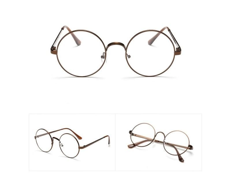 Chic Eyeglasses Retro Big Round Metal Frame Clear Lens Glasses Nerd Spectacles Carousel 1