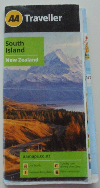 ZB) NZ AA TRAVELLER MAP OF SOUTH ISLAND UNDATED Carousel 1