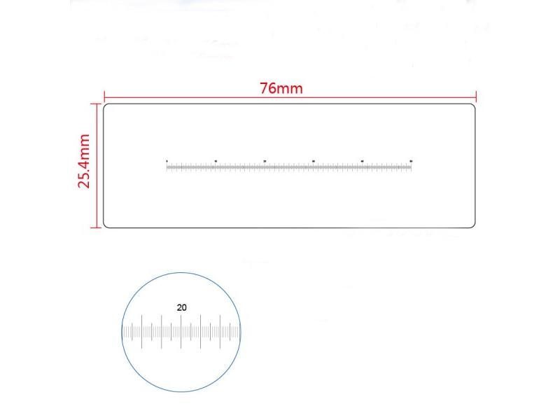 Soft Ruler Microscope Micrometer Calibration Slide For Line Width Particle Carousel 1