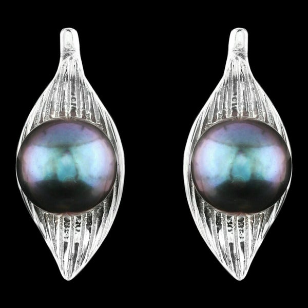 TAHITIAN Colour FW PEARL STERLING .925 EARRING Carousel 1