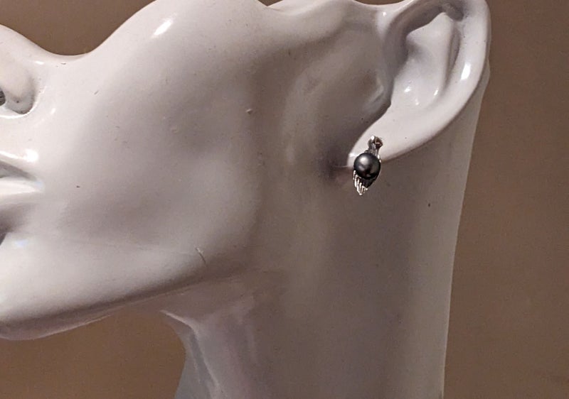 TAHITIAN Colour FW PEARL STERLING .925 EARRING Carousel 3