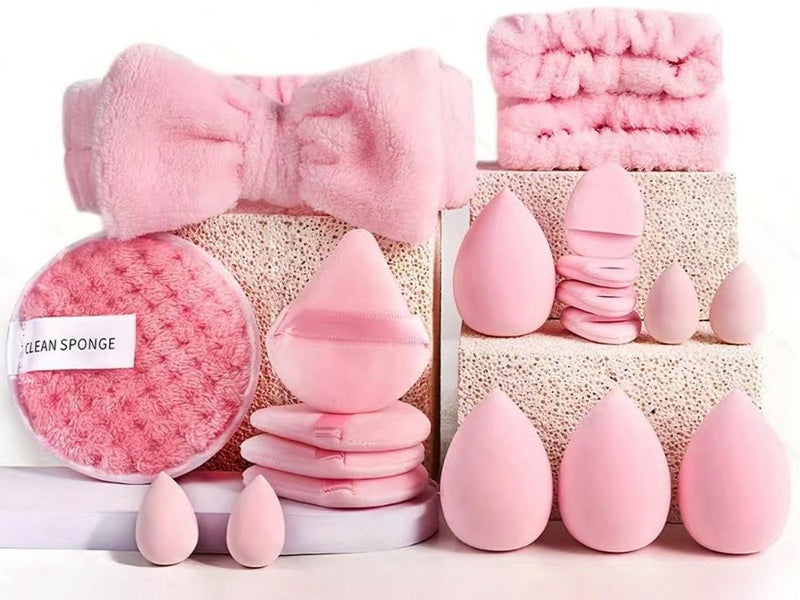 Makeup Sponges Triangle Puff Liquid Cream Powder Makeup Eggs Pink 20 Pieces Set Carousel 1