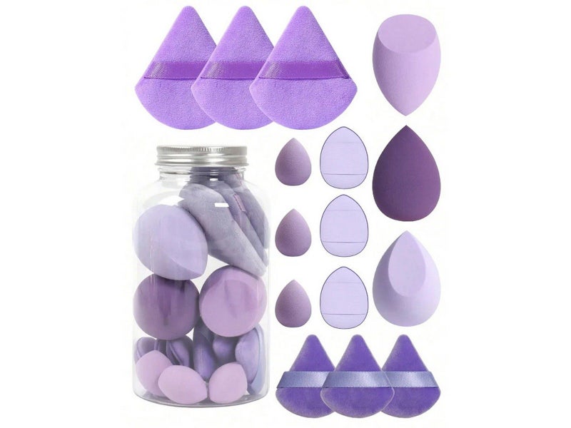 Makeup Sponges Triangle Puff Liquid Cream Powder Makeup Eggs Purple 15 Pieces Carousel 1