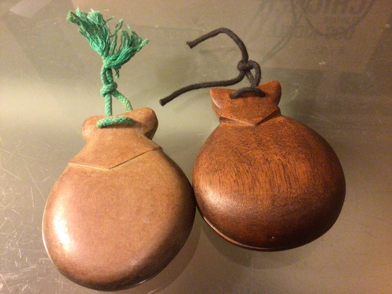 Vintage Wooden Spanish Flamenco Castanet percussion instrument Carousel 1