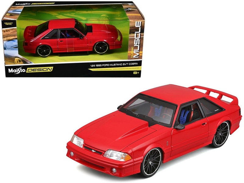 1993 Ford Mustang SVT Cobra Red "Classic Muscle" "Maisto 1.24 Scale Carousel 1