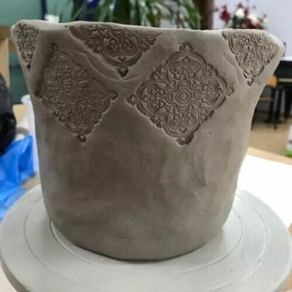 Pottery Sculpting Mould Ceramic Clay Carving Mandala Lace Flower Carousel 8